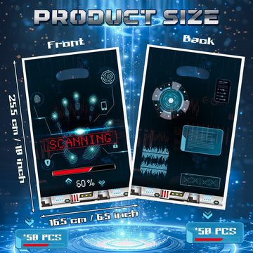 ArianQicult Top Secret Spy Party Favor Bags - 50Pcs Mysterious Secret Agent Goody Candy Treat Gifts Bags, Mystery Spy Themed Par