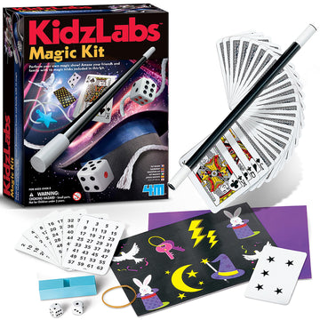 4M: KidzLabs: Magic Kit - Learn & Perform 12 Magic Tricks, Slight of Hand Set, Step-by-Step Instruction Booklet, Wand & Accessor