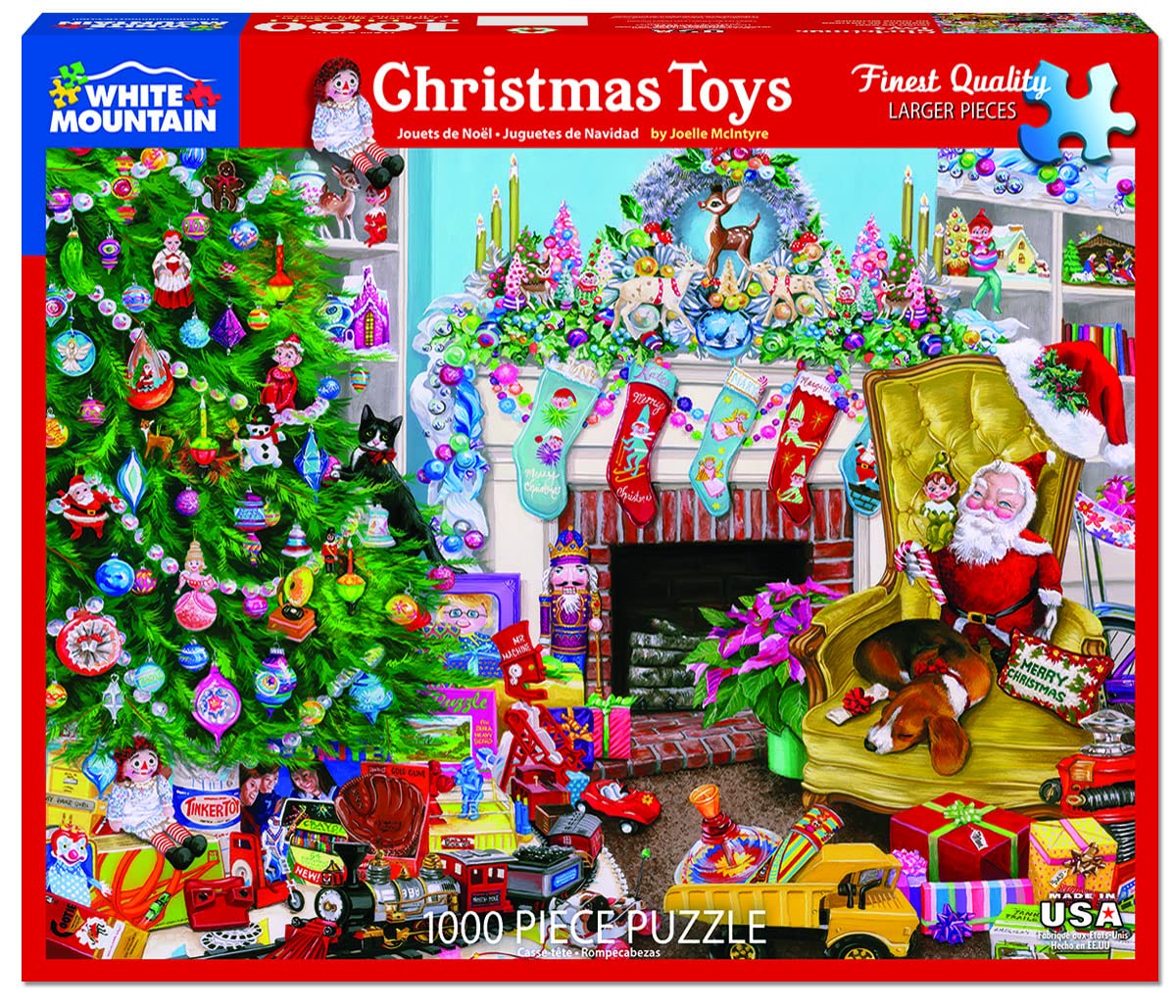 White Mountain Christmas Toys Christmas Puzzles 1000 Pieces Winter Jigsaw Puzzle For Adults And Family