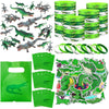 Leyndo 122 Pcs Crocodile Party Favors Gift Set Alligator Reptile Decorations Crocodile Silicone Wristbands Bracelet Stickers Toy