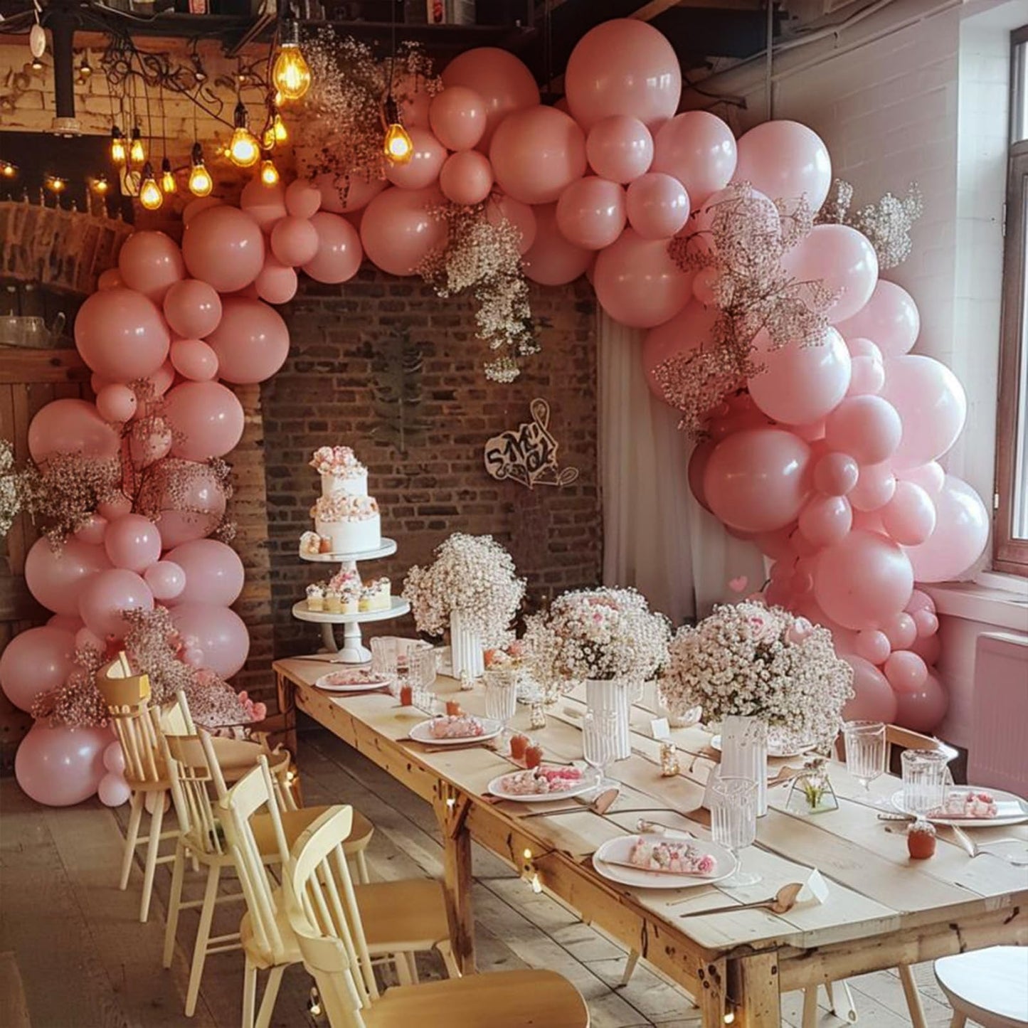130Pcs Dusty Pink Balloons Different Sizes 18'' 12'' 10'' 5'' Balloon Garland Arch Kit Perfect For Birthday Party, Graduation, B
