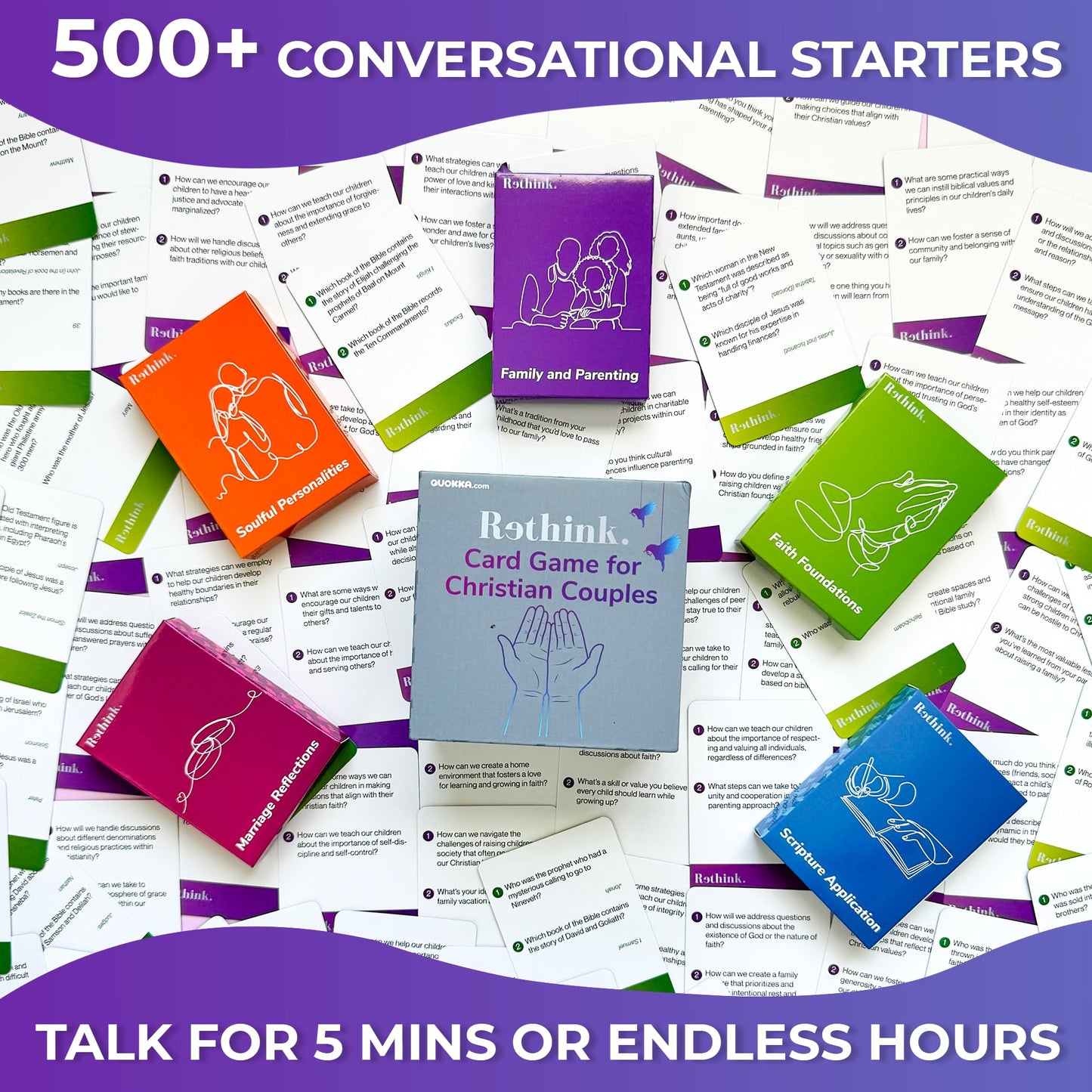 Quokka Rethink Conversation Cards Game - Christian Couples Edition | Premium Version | Religious Gift | Relationship Connection