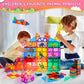 Lotmey Magnetic Tiles for Kids, Magnetic Blocks Building Toys, 3D Magnet Tiles Building Blocks, Preschool Magnetic Toys Stacking