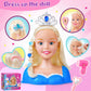 Svmk Hair Styling Doll Head Makeup For Girls Toys Kids Practice Pretend Play Beauty Set With Hairdryer Curling Iron Crown Brushe