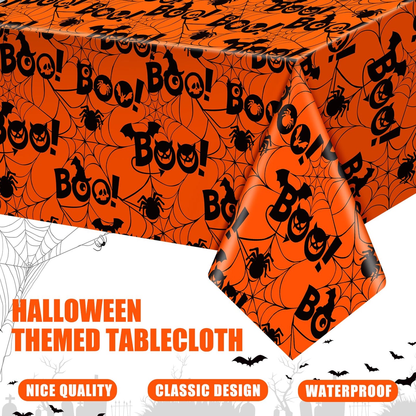 Newwiee 3 Pack Christmas Tablecloths 108 x 54 Inch Xmas Disposable Plastic Table Cover Holiday Rectangle Waterproof Tablecloth f