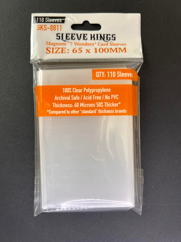 Sleeve Kings Magnum ''7 Wonders'' Card Sleeves 65 X 100 Mm (10X110 Pack, 1100 Sleeves)