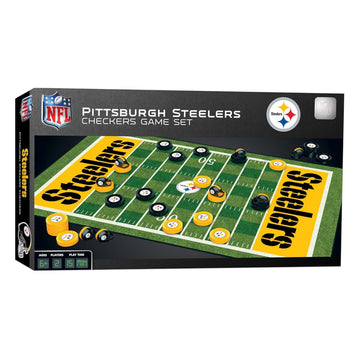 Masterpieces Family Game - Nfl Pittsburgh Steelers Checkers - Officially Licensed Board Game For Kids & Adults