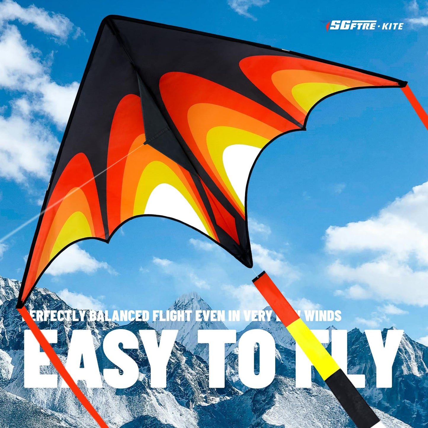 Large Delta Kites Flying Toys For Kids & Adults Easy To Fly,Delta Kite Easy To Fly Factory Outdoor Toys Children'S (Red)