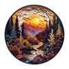 Wooden Puzzles for Adults - Sunset Forest Puzzle, Flat Puzzle with 3D Visual Effect, Unique Shape Wooden Jigsaw Puzzles, Good Gi