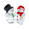 Swarovski Joyful Christmas Snowman Family Crystal Figurine, Glass, Model 5533948, Holiday Decor, Snowman Family