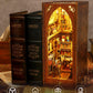 Ourmiao Book Nook Kit Library, Diy Booknooks Kit For Adults Teens With Sensor Lights, Bookshelf Diorama Miniature Scenes Insert