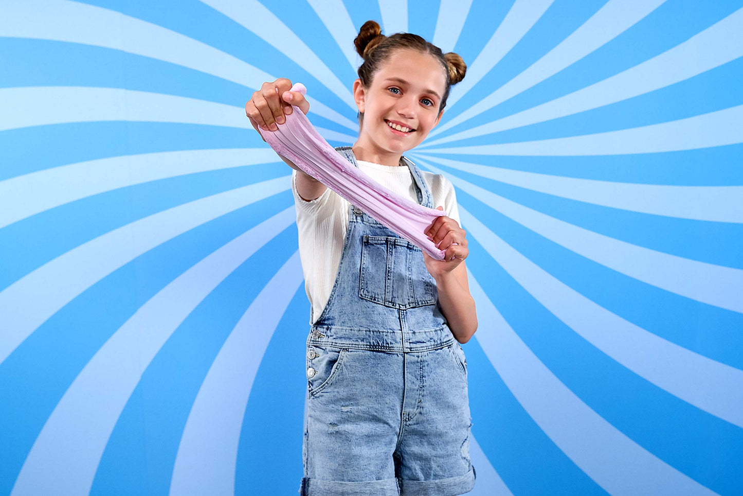 Oosh Slime Cotton Candy Color Mix Surprise By Zuru (Yellow Handle Blue Slime) Scented Fluffy, Soft And Stretchy Slime, Non-Stick Blue Lolipop And Yellow Handle