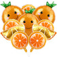 NOVWANG 18pcs Orange Fruit Balloon, Cartoon Citrus Fruit Balloons for Little Cutie Baby Shower Party Citrus Foil Balloon Citrus 