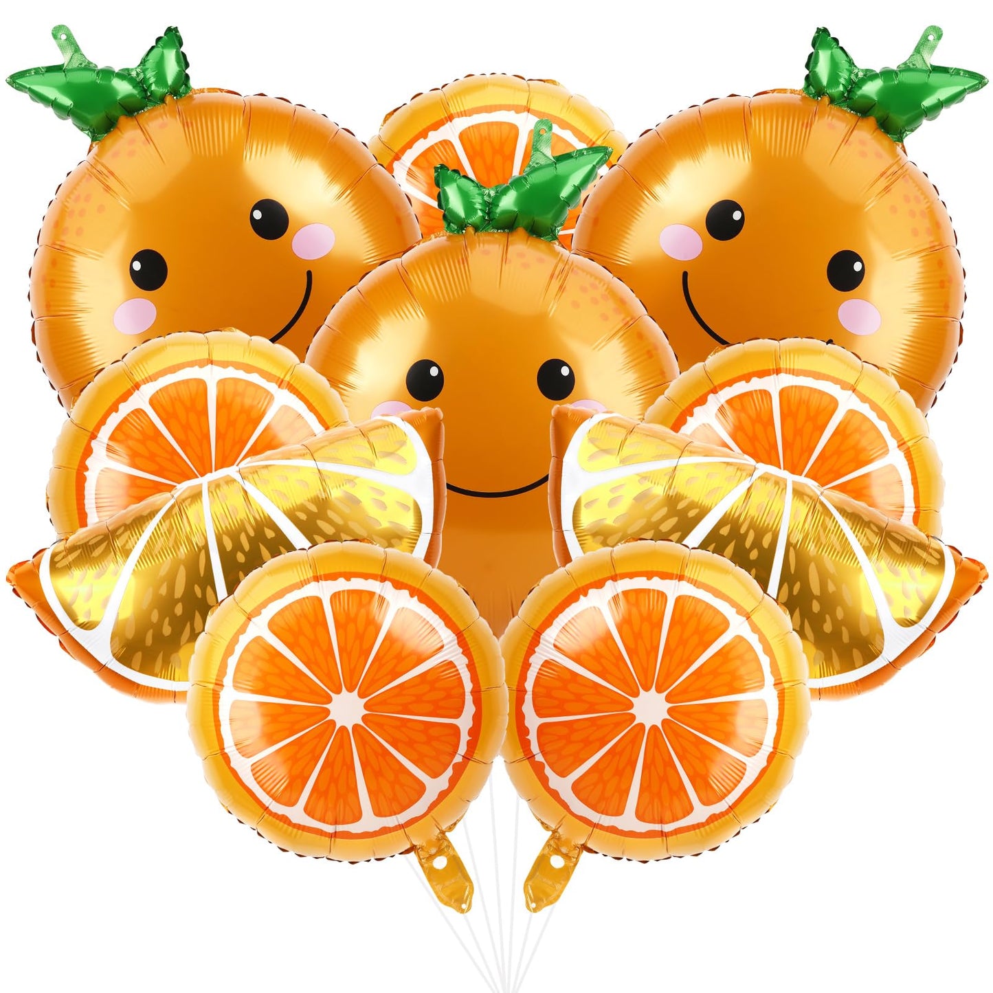 NOVWANG 18pcs Orange Fruit Balloon, Cartoon Citrus Fruit Balloons for Little Cutie Baby Shower Party Citrus Foil Balloon Citrus 