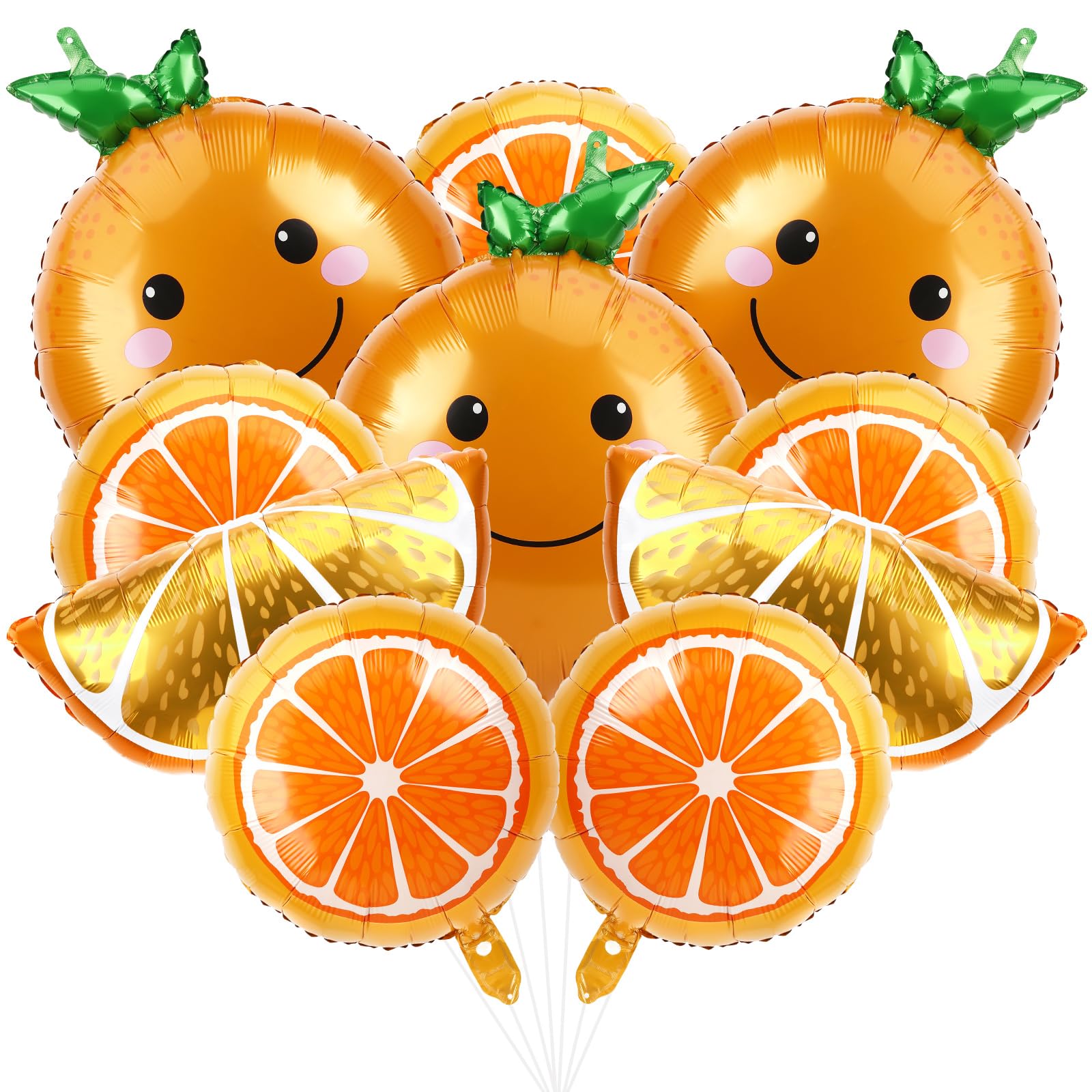 NOVWANG 18pcs Orange Fruit Balloon, Cartoon Citrus Fruit Balloons for Little Cutie Baby Shower Party Citrus Foil Balloon Citrus 