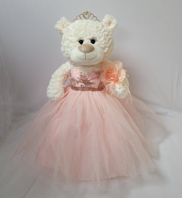 KINNEX COLLECTIONS SINCE 1997 20 Teddy Bear with Elegant Dress (Centerpiece) ~ B16631N-29M (Blush)