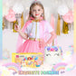 Dolnow Princess Dress Up Clothes For Little Girl, Light Up Princess Dresses Princess Cape With Crown Wand Toys For 3-6 Girls Pin