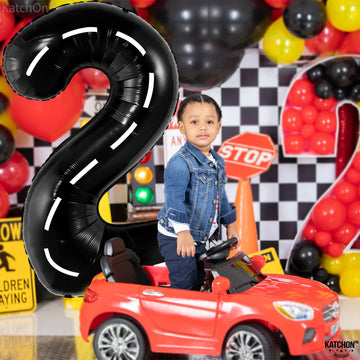 Katchon, Giant Two Fast Balloons - 40 Inch | Number 2 Balloon, Two Fast Birthday Decorations | Two Fast Party Decorations, 2 Fast Birthday Decorations | Two Fast Two Curious Birthday Decorations Boy