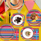 100Pcs Mexican Serape Fiesta Party Plates And Napkins Party Supplies Colorful Stripes Mexico Platters Tableware Set Party Decor