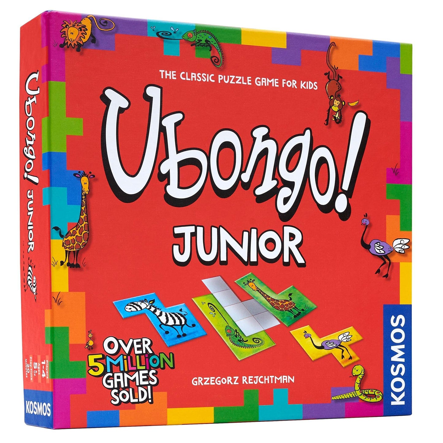 Thames & Kosmos Ubongo Junior Board Game - Family Friendly, Cardboard, Model 697396, Great for Kids, Highly Re-Playable