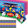 tineit 3 Pieces Football Tablecloth, 108 * 54 Inch Football Party Decorations Table Cover, Touch Down Football Tablecloth, Footb