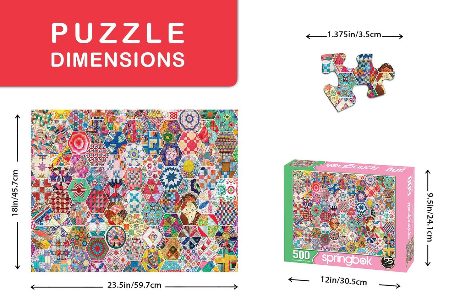 Springbok'S 500 Piece Jigsaw Puzzle Crazy Quilts - Made In Usa