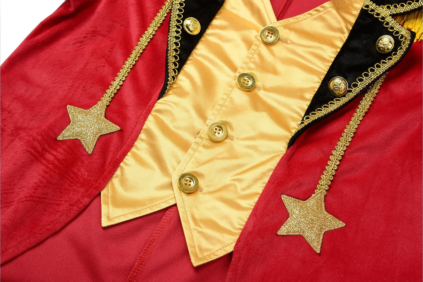 Relibeauty Circus Ringmaster Costume For Kids 2 Pieces Set With Hat,120 Red
