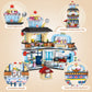 Japanese Street View Ice Drink Shop Mini Building Blocks Toys Model Set, Moc Creative Diy Simulation Architecture, 668 Pcs Mini