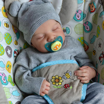 Fockof Realistic Reborn Baby Dolls Reborn Baby Boy-17-Inch Lifelike Newborn Baby Dolls Vinyl Full Body Realistic Baby Doll Real Baby Doll Gift For Kids Age 3 + (Blue)