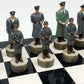 World War 2 WW2 Set of Chess Men Pieces Hand Painted - NO Board