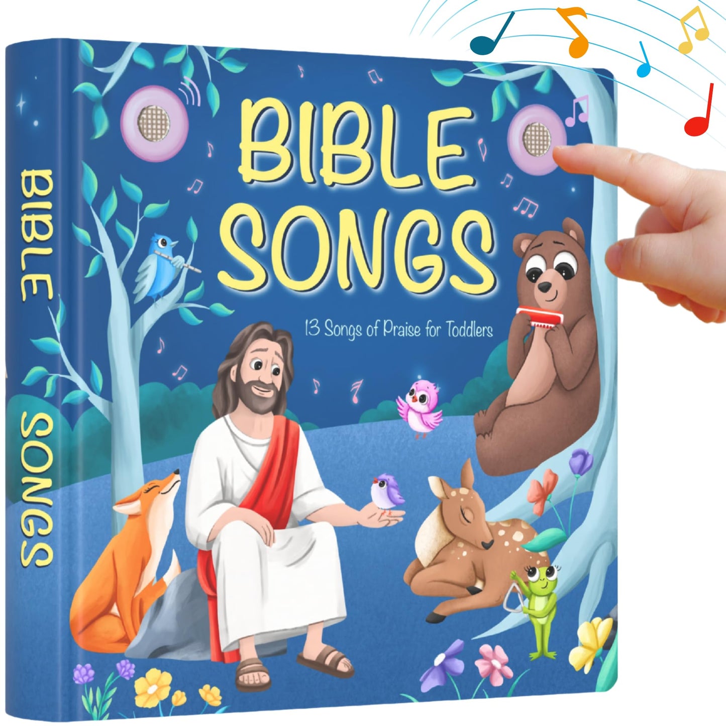 LEARNING BUGS Christian Bible Songs - 13 Songs of Praise for Little Ones, Musical Books for Toddlers, 28-Button Music Book, Musi
