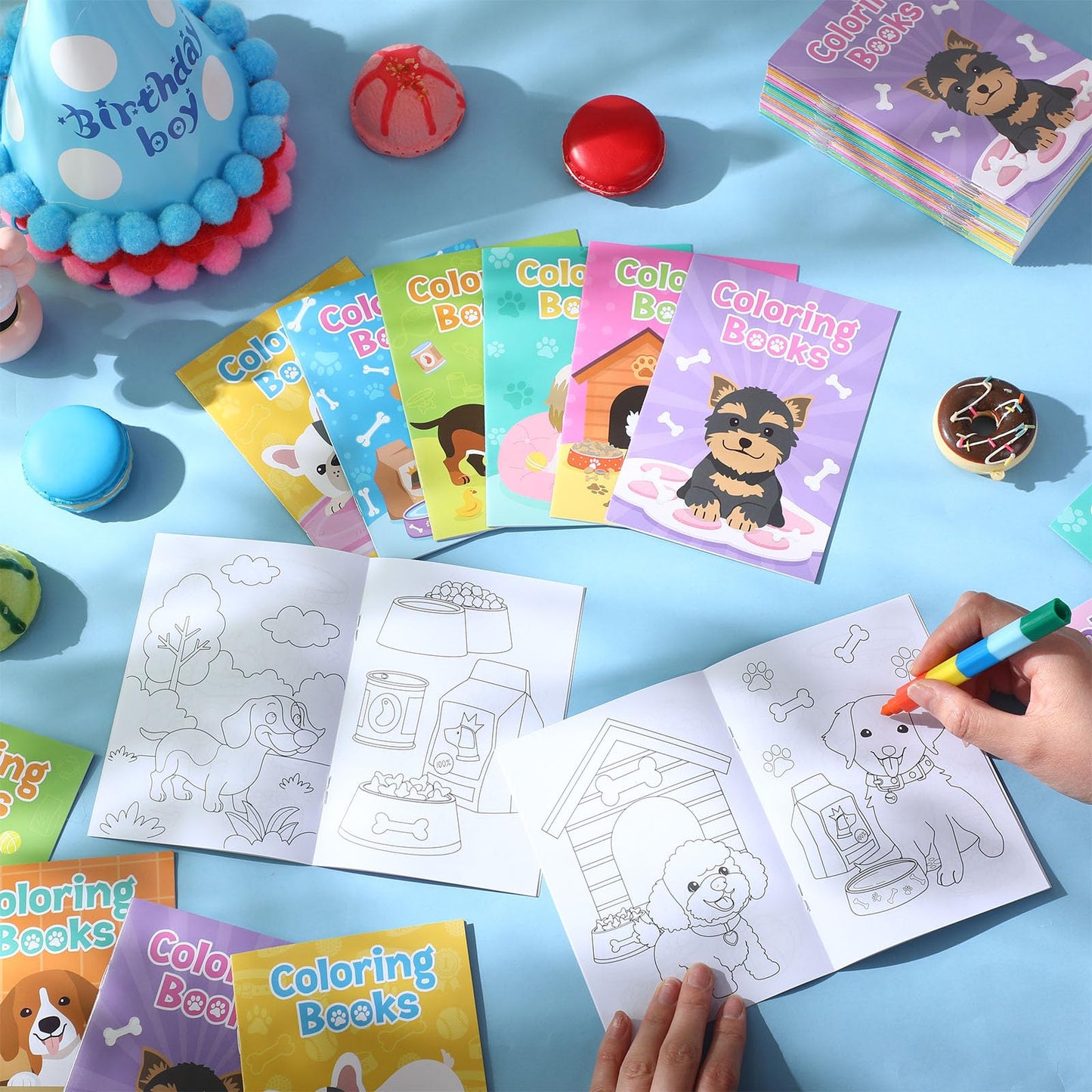Spakon 48 Pcs Puppy Coloring Books Bulk Mini Dog Coloring Book Dog Themed Activity Pages Puppy Birthday Party Favors for Small P