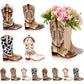 Memorywuu 12 Set Western Boots Flower Boxes Centerpiece Boot Shape Gift Boxes Party Decoration Vase Centerpieces for Tables Boot