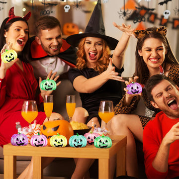 Meooeck 12 Pcs Halloween Pumpkin Stress Balls Bulk 3.2 Inches Halloween Party Favors Pumpkin Sensory Fidget Squeeze Toys Stress Relief Toys for Kids mature-themed Goodie Bag Basket Stuffers Gift ADHD Anxiety