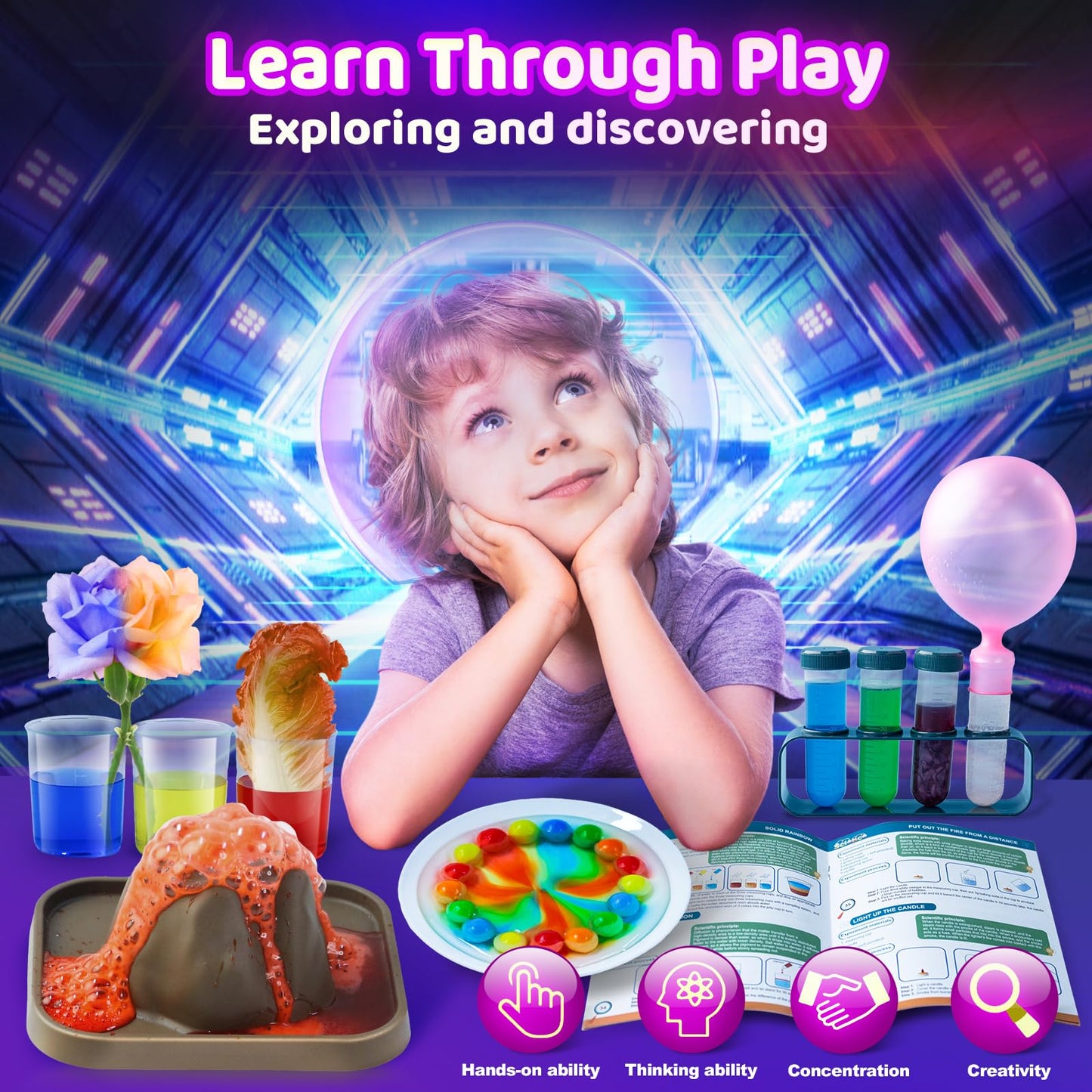 Science Kits For Kids - 70 Experiments Science Kit For Kids Age 6-12 Year Old, Stem Educational Science Toys Gifts For Girls Boy