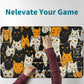 Rwutytiul Orange White Cat Card Playmat 24 X 14 Inch With Tube Bag, Card Gameplay Playmat With Zones Commander Deck Board Mtg Rp