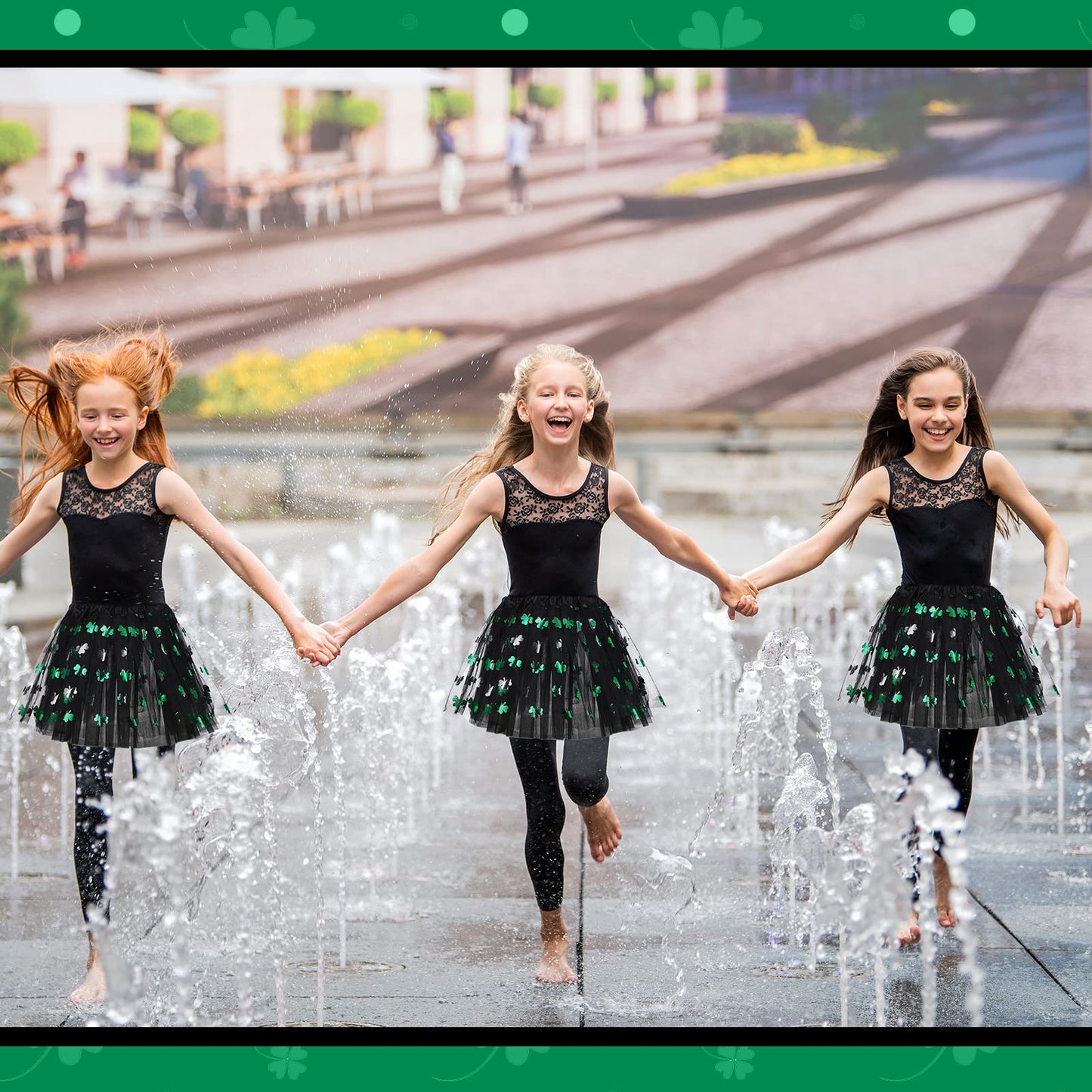 Mumufy 3 Pieces St. Patrick'S Day Tutu Skirt For Women Teen Girls Lightweight Green Tutu St Patricks Day Costumes For Party (3-8