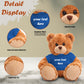 Plushland Teddy Bear 11 Inch, Stuffed Animal Personalized Gift - Great Present For Mothers Day, Valentine, Graduation, Birthday,Anniversary, Get Well,Christmas (Mocha Bear, Royal Blue)