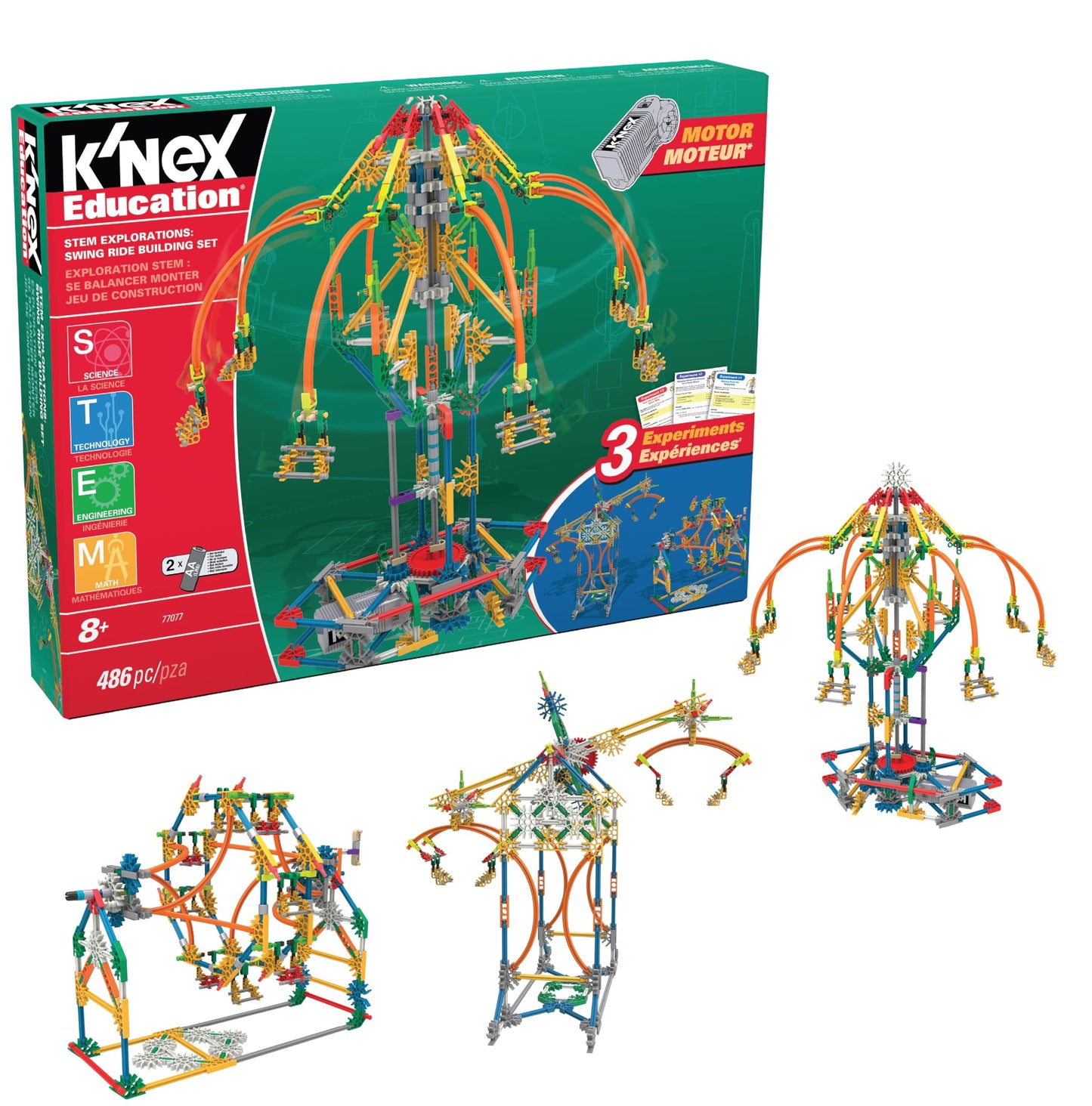 KNEX Education - STEM Explorations: Swing Ride Building Set 2 Pieces, STEM Learning Ages 8+