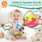 Richgv 2 Packs Baby Books Toys 0-6-12 Months, Touch And Feel Soft Crinkle Books For Newborn Infant Baby 0-3-6-12 Months, Baby Valentines Gifts Shower Books Carseat Toys Christmas Stocking Stuffers