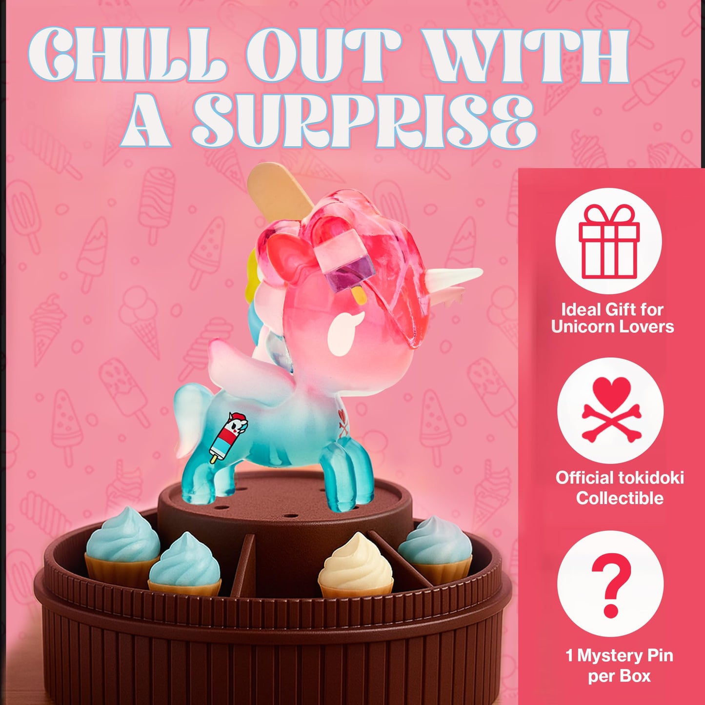 Tokidoki - Frozen Treats Unicorno Blind Box - Collectible Mystery Figure - Cute Miniatures - Surprise Gift for Kids & Collectors