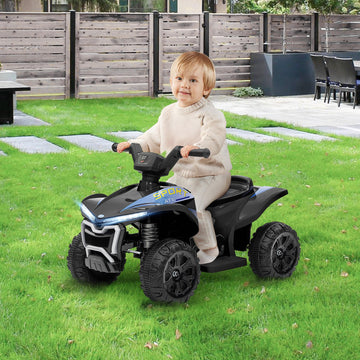 Qaba Kids Atv Quad, 6V Electric Four Wheeler With 1.6Mph Max Speed, Rechargeable Battery, Battery Powered Ride On Toy With Light