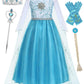 Isswya Girls Princess Dress Costume Cosplay Halloween Birthday Party Dress Up For Toddler Kids 5-6Y