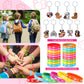 Gejoy 178 Pcs Dog Paw Party Favors Set Includes Paw Straws Cups Silicone Bracelet Keychain Stamper Sticker Pendant Chain Thank Y