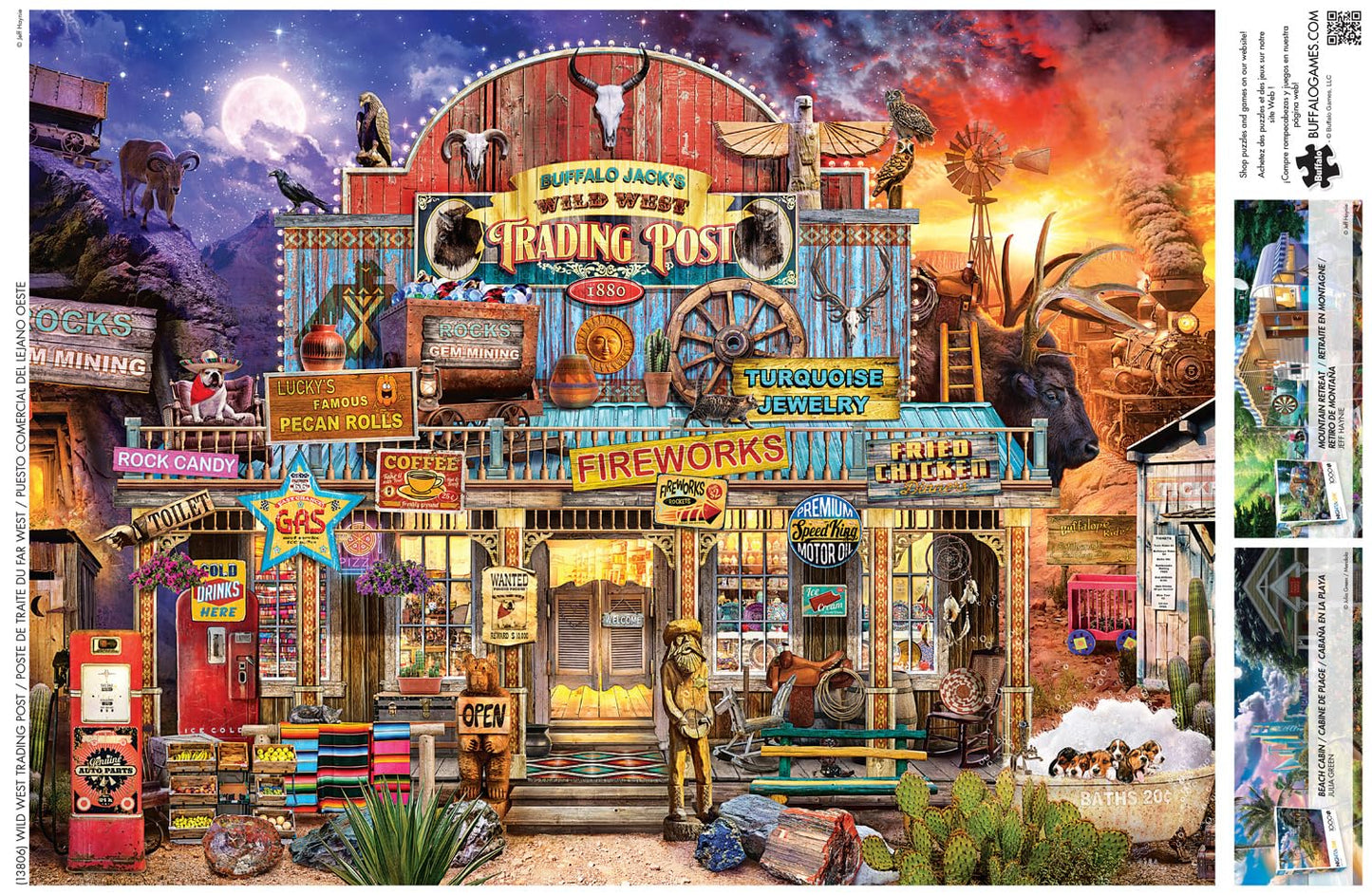 Buffalo Games - Jeff Haynie - Wild West Trading Post - 1000 Piece Jigsaw Puzzle for mature-themeds Challenging Puzzle Perfect for Game Nights - Finished Puzzle Size is 26.75 x 19.75