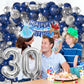 30Th Birthday Decorations Navy Blue Silver,30Th Birthday Balloon Garland Party Decorations With Number 30 Foil Balloons,Happy Bi