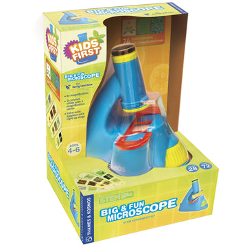 Kids First Big & Fun Microscope Science Experiment Kit | Easy-To-Use Kids Microscope | Ages 4-6 | Stem Experiment Guide And Full-Color User Manual | 72 Images | Extra-Wide Eyepiec With Light-Up Stage