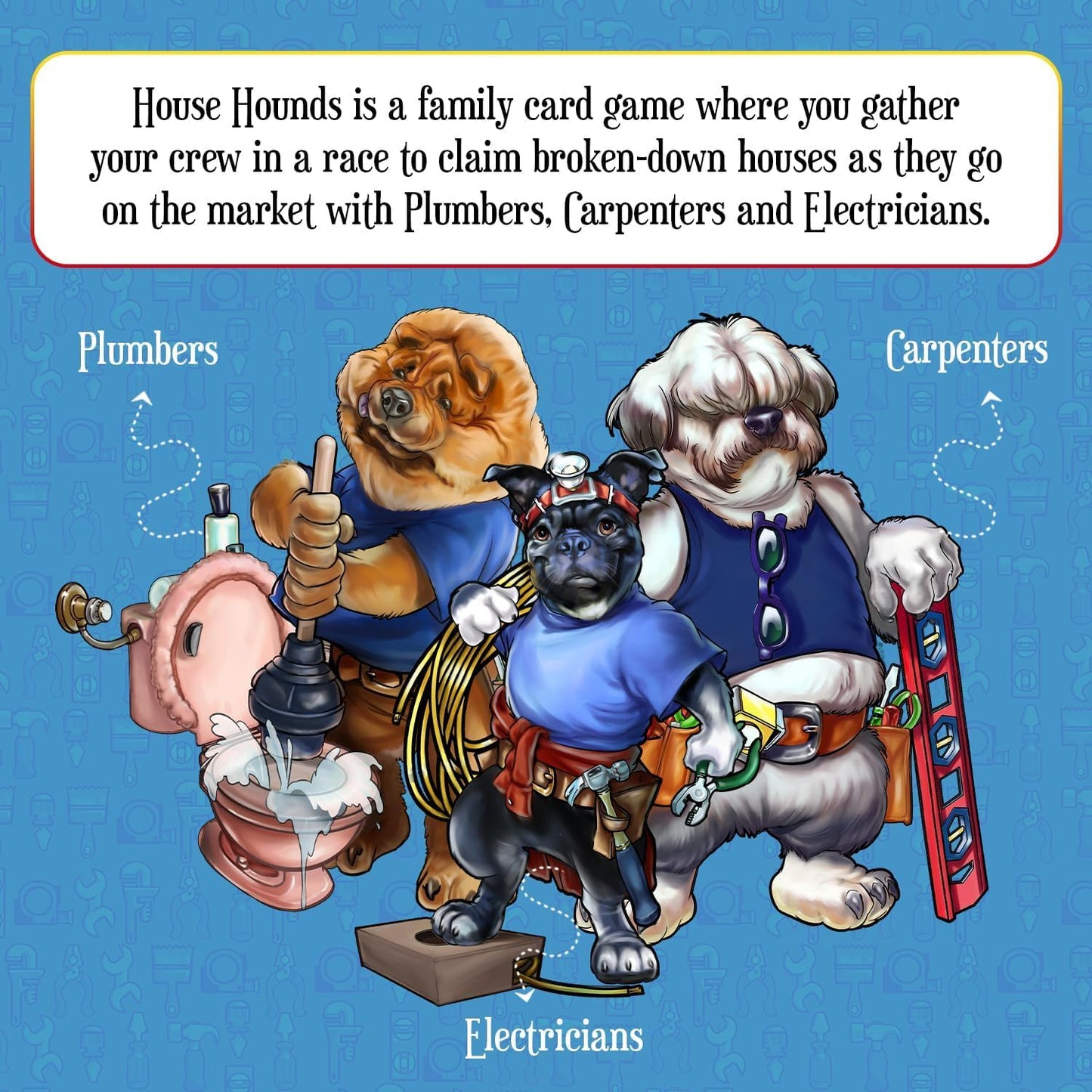GoChuckle House Hounds Set Collection Card Game - A Race to Collect Workers Needed to Fix up Broken Down Houses, Strategy Game f