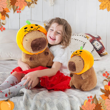 Achwishap Capybara Plush,Cute Plushies Thanksgiving Capybara Stuffed Animal,Capybara Plush Toys,Kawaii Plush Stuffed Toy With Pu