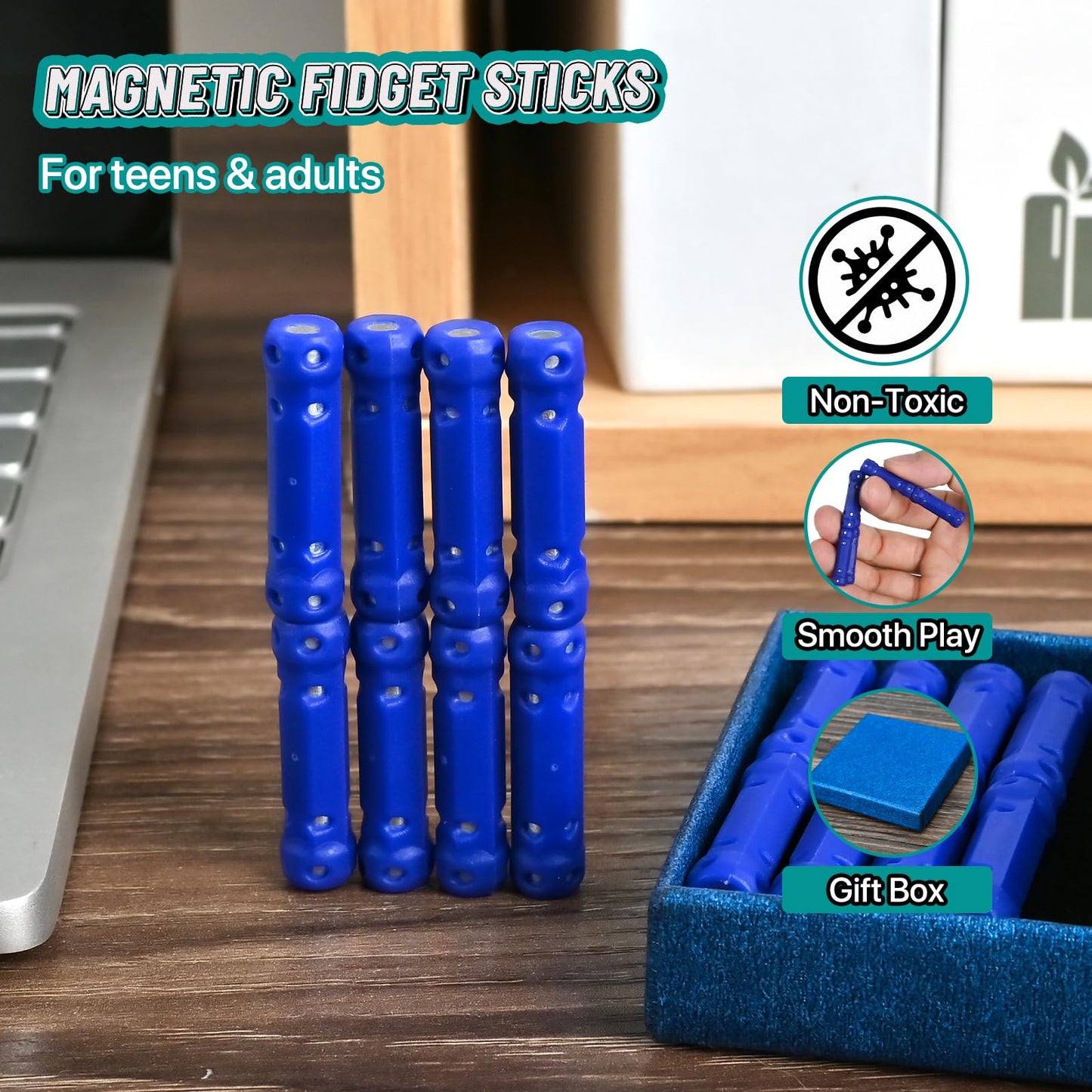 Magnetic Sticks Fidget Toys For Ages 12 13 14 15 16 Year Old Teen Boy Gifts, Christmas Stocking Stuffers Gift For Kids Adults Bo